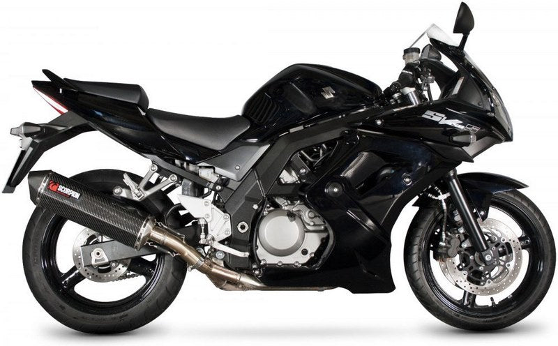 Scorpion / スコーピオンエキゾースト Serket スリップオン カーボンファイバースリーブ eマーク Suzuki SV 650 2004 - 2015 | RSI84CEO