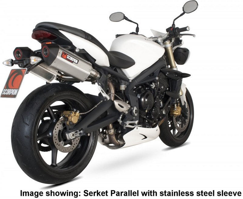 Scorpion / スコーピオンエキゾースト Serket スリップオン カーボンファイバースリーブ eマーク Triumph Street Triple 675 2007 | RTR64CEO