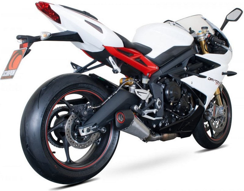 Scorpion / スコーピオンエキゾースト Serket （Taper）テーパースリップオン ステンレススリーブ eマーク Triumph Daytona 675 2013 - 20 | RTR75SEO