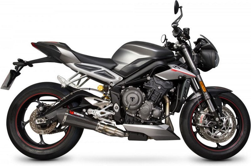 Scorpion / スコーピオンエキゾースト Serket （Taper）テーパースリップオン カーボンファイバースリーブ eマーク Triumph Street Triple 765 | RTR87CEO