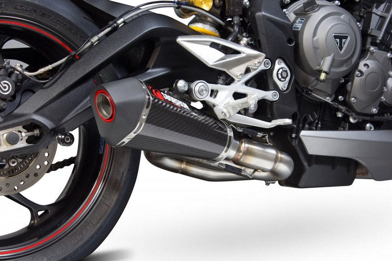 Scorpion / スコーピオンエキゾースト Serket （Taper）テーパースリップオン カーボンファイバースリーブ eマーク Triumph Street Triple 765 | RTR87CEO