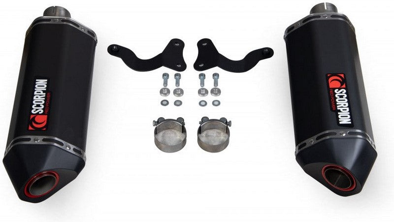 Scorpion / スコーピオンマフラー Serket Parallel スリップオン (ペア) ブラック セラミックコート スリーブ (非EU認証) | RTR88BCER