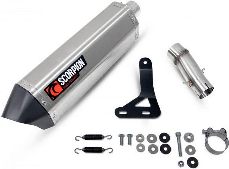 Scorpion / スコーピオンマフラー Serket Parallel Slip-on Brushed Stainless Steel Sleeve. Fits with panniers | RTR90SEO