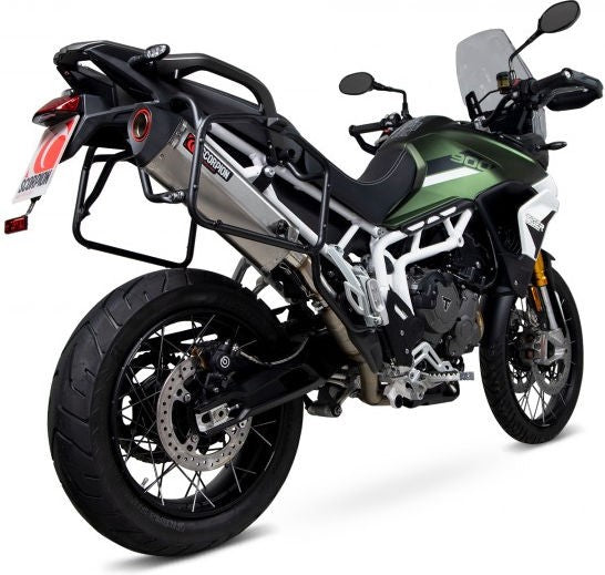 Scorpion / スコーピオンマフラー Serket Parallel Slip-on Brushed Stainless Steel Sleeve. Fits with panniers | RTR90SEO