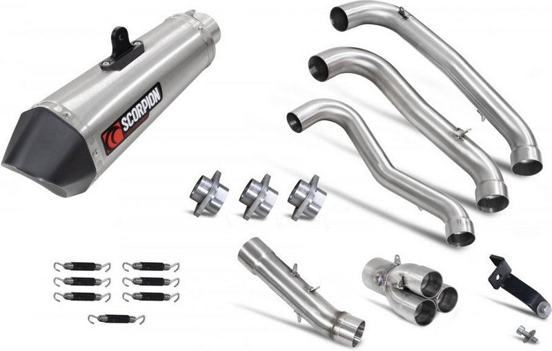 Scorpion / スコーピオンマフラー Serket Taper フルシステム ステンレス スリーブ ブラッシュ仕上げ (非EU認証) | RTR91SYSSEO