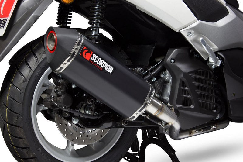 Scorpion / スコーピオンエキゾースト Serket フルシステム ブラックセラミックコーティングスリーブ eマーク Yamaha NMAX 125 2015 - 2017 | RYA104BCER