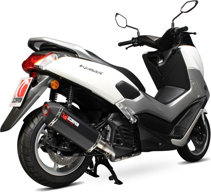 Scorpion / スコーピオンエキゾースト Serket フルシステム ブラックセラミックコーティングスリーブ eマーク Yamaha NMAX 125 2015 - 2017 | RYA104BCER