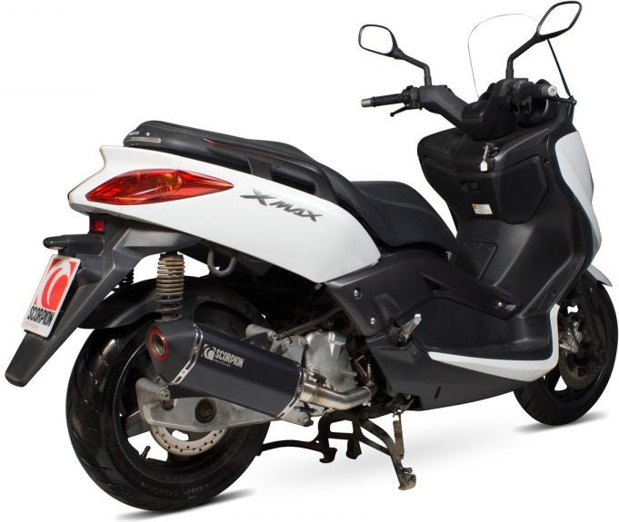 Scorpion / スコーピオンエキゾースト Serket フルシステム ブラックセラミックコーティングスリーブ Yamaha XMAX 125 2008 - 2016 | RYA105BCER
