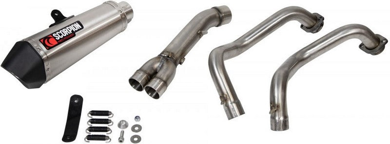 Scorpion / スコーピオンマフラー Serket Taper 触媒 レース フルシステム ステンレス スリーブ ブラッシュ仕上げ (非EU認証) | RYA112SYSSEO