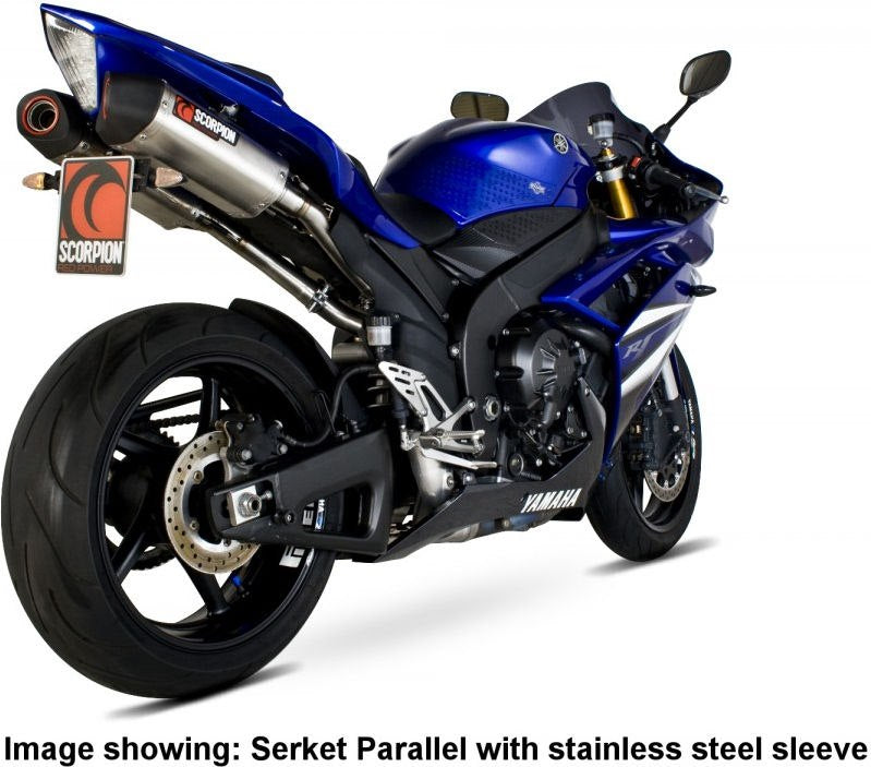 Scorpion / スコーピオンエキゾースト Serket （Taper）テーパースリップオン (ペア) カーボンファイバースリーブ eマーク Yamaha YZF 100 | RYA81CEO
