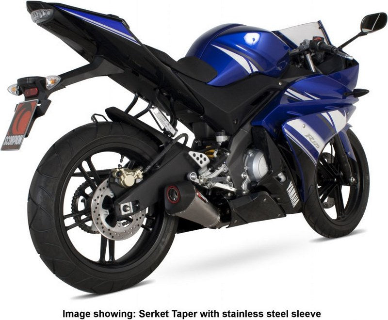 Scorpion / スコーピオンエキゾースト Serket テーパーフルシステム カーボンファイバースリーブ eマーク Yamaha YZF R 125 2008 - 20 | RYA90SYSCEO