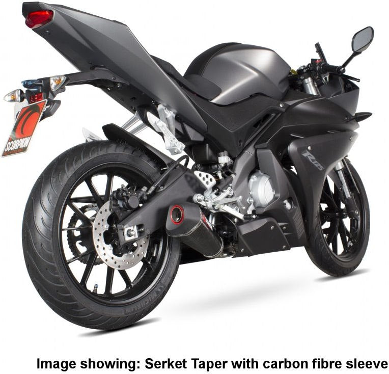Scorpion / スコーピオンエキゾースト Serket テーパーフルシステム ステンレススリーブ Yamaha YZF R 125 14-Current 2014 - 2018 | RYA95SYSSEO