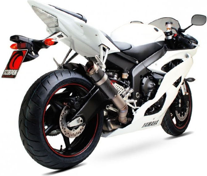 Scorpion / スコーピオンエキゾースト RP1-GP スリップオン カーボンファイバースリーブ eマーク Yamaha YZF R6 06-Current 2006 - 2017 | YA1000CEM