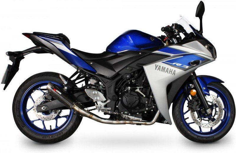 Scorpion / スコーピオンエキゾースト RP1-GP フルシステム カーボンファイバースリーブ Yamaha YZF R3 / R25 2014 - 2016 | YA1001SYSCEM