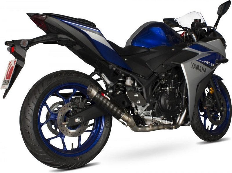 Scorpion / スコーピオンエキゾースト RP1-GP フルシステム カーボンファイバースリーブ Yamaha YZF R3 / R25 2014 - 2016 | YA1001SYSCEM