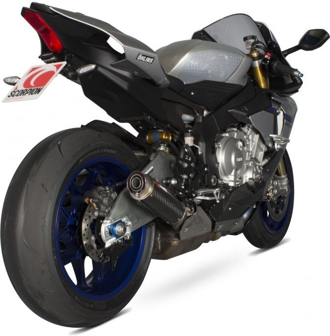 Scorpion / スコーピオンエキゾースト RP1-GP スリップオン カーボンファイバースリーブ eマーク Yamaha YZF R1 / R1M 15-Current 2015  | YA1002CEM