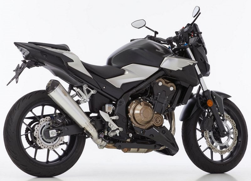 SHARK / シャークマフラー DSX-7 slip on exhaust (2-1)  Silver  Elliptical/Conical | 843016