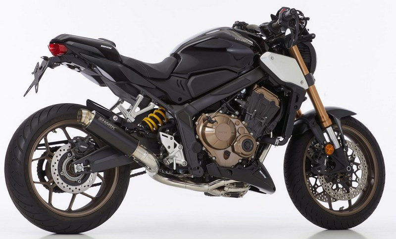 SHARK / シャークマフラー SRC 4 complete exhaust system (4-1) super short  Black  Round | 845070