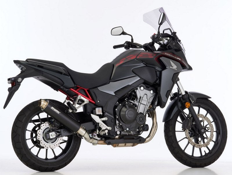 SHARK / シャークマフラー SRC 4 slip on exhaust (2-1)  Black  Round | 845103