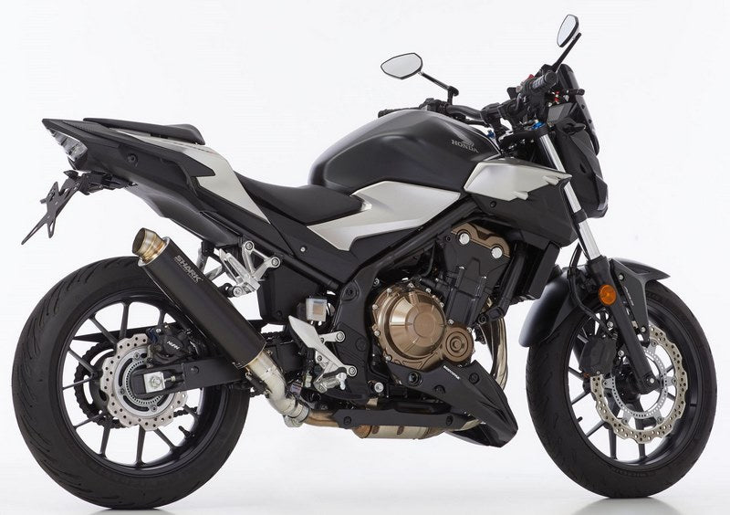 SHARK / シャークマフラー SRC 4 slip on exhaust (2-1)  Black  Round | 845103