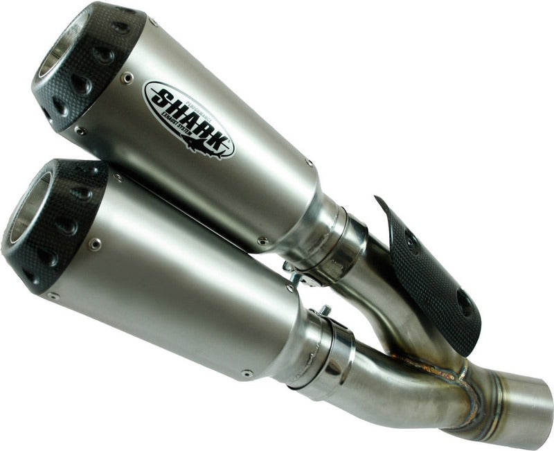 SHARK / シャークマフラー TRC-10 slip on exhaust (2-2)  Silver  Round/Conical | 860009