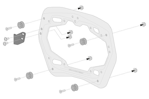 SW MOTECH / SWモテック アドベンチャーセットラゲッジ ブラック BMW R 1300 GS (23-). BMW トップケースホルダー | ADV.07.975.75100/B