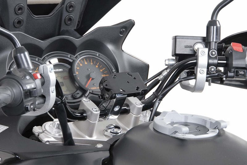 SW-MOTECH / SWモテック GPS マウント + ハンドルバー  クランプ Ø 28 mm ハンドルバー . バイブレーションダンプ. シルバー | GPS.00.308.10201/S