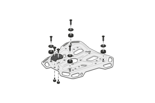 SW MOTECH / SWモテック TRAX ADV トップケースシステム シルバー BMW R 1300 GS (23-). BMW トップケースホルダー | GPT.07.975.70100/S