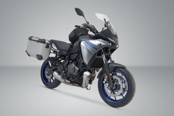 SW Motech TRAX ADV aluminium case system. Silver. 37/37 l. Yamaha MT-07 Tracer (16-). | KFT.06.593.70001/S