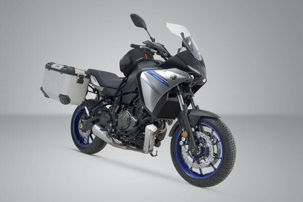 SW Motech TRAX ADV aluminium case system. Silver. 45/45 l. Yamaha MT-07 Tracer (16-). | KFT.06.593.70101/S