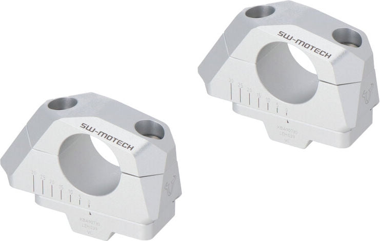 SW-MOTECH / SWモテック Bar back variable for Ø32 handlebars. H=32mm. Back 5/10/15/20/25/30 mm. Silver | LEH.00.039.32000/S