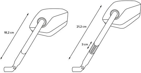 SW Motech Sport mirror set. Long. M8. High. | MIR.00.850.11701