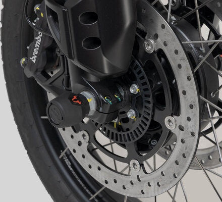 SW Motech Slider set for front axle. Black. Moto Guzzi V85 TT (21-). | STP.17.176.10200/B