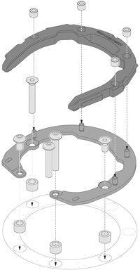 SW-MOTECH / SWモテック PRO タンクリング ブラック KTM 990 SD / 390  790 Adv. 6 スクリュー | TRT.00.787.17000/B