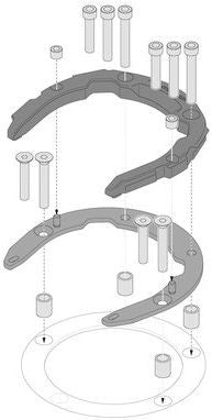 SW-MOTECH / SWモテック PRO タンクリング ブラック For BMW / KTM / Ducati モデル. | TRT.00.787.30600/B