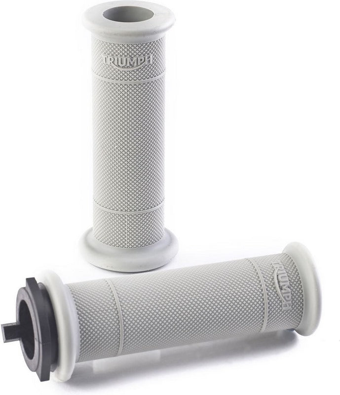 TRIUMPH / トライアンフ純正商品ハンドルバーグリップ - ダイヤモンドローレット - グレー - 25.4mm | A2041442