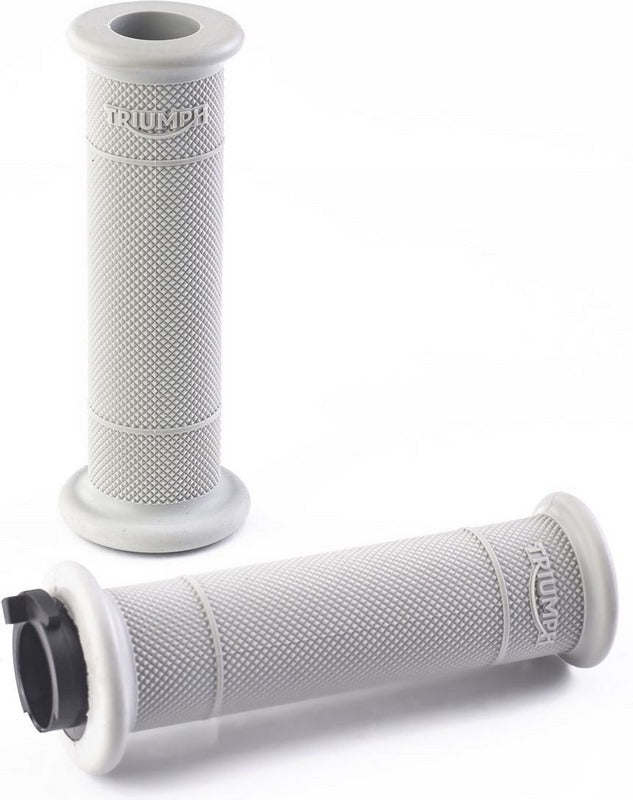 TRIUMPH / トライアンフ純正商品ハンドルバーグリップ - ダイヤモンドローレット - グレー - 22mm | A2041477