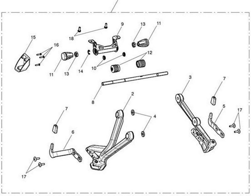 Triumph Footrest Hanger Rear LH Blk | T2082167