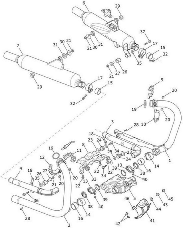 Triumph Exhaust Link Pipe Assy LH  | T2202539