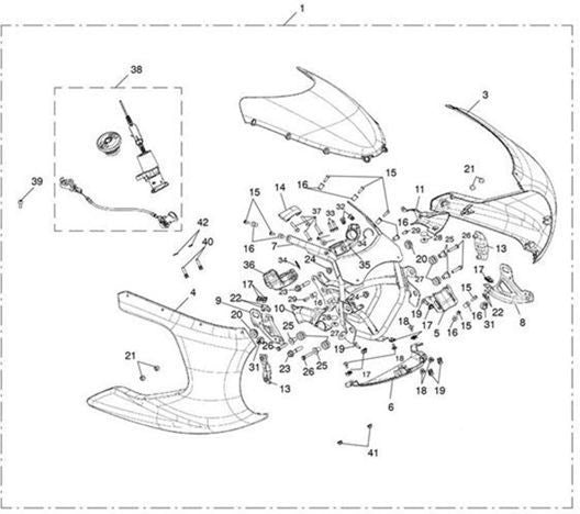 Triumph Conduit  Cockpit Fairing  LH. Kit  Front  Painted | T2305348