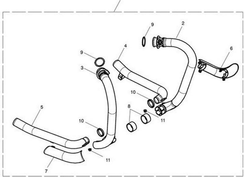 Triumph Exhaust Header Pipe  RH  Black T9600604 | T9600604