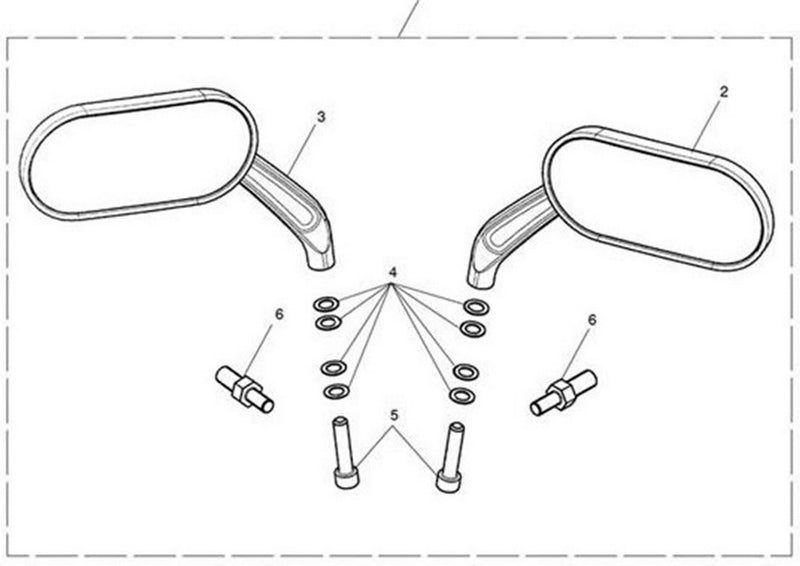 Triumph Mirror Oval RH Assy | T9630363
