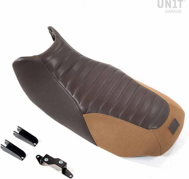Unit Garage / ユニットガレージ シート ブラウン レザー キャンバス R850R-R1100R | COD. 1567ブラウン+1567T+2304