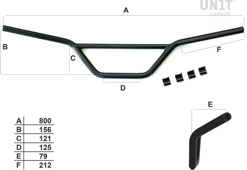 Unit Garage / ユニットガレージ ハンドルバー nineT Comfort | COD. 1613Comfort+ADP