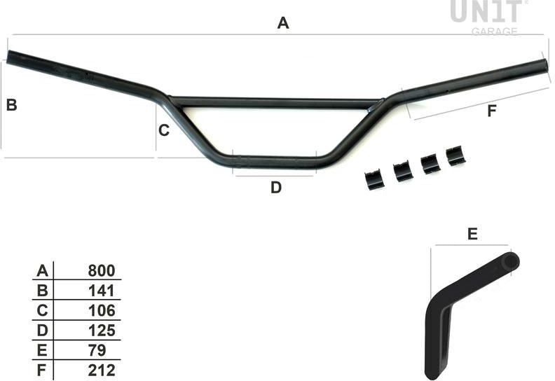 Unit Garage / ユニットガレージ ハンドルバー nineT Ergo | COD. 1613Ergo+ADP