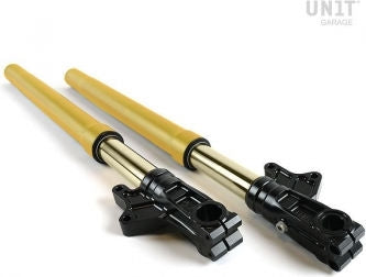 Unitgarage / ユニットガレージ Ohlins USD fork kit + Unitgarage / ユニットガレージ triple clamp | 2904gold-std