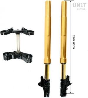 Unitgarage / ユニットガレージ Ohlins USD fork kit + Unitgarage / ユニットガレージ triple clamp | 2904gold-std