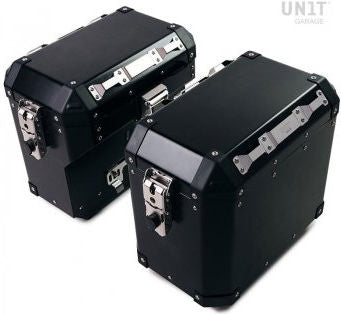 Unitgarage / ユニットガレージ Pair of aluminium Panniers Atlas 47L+41L | AL2C-BL