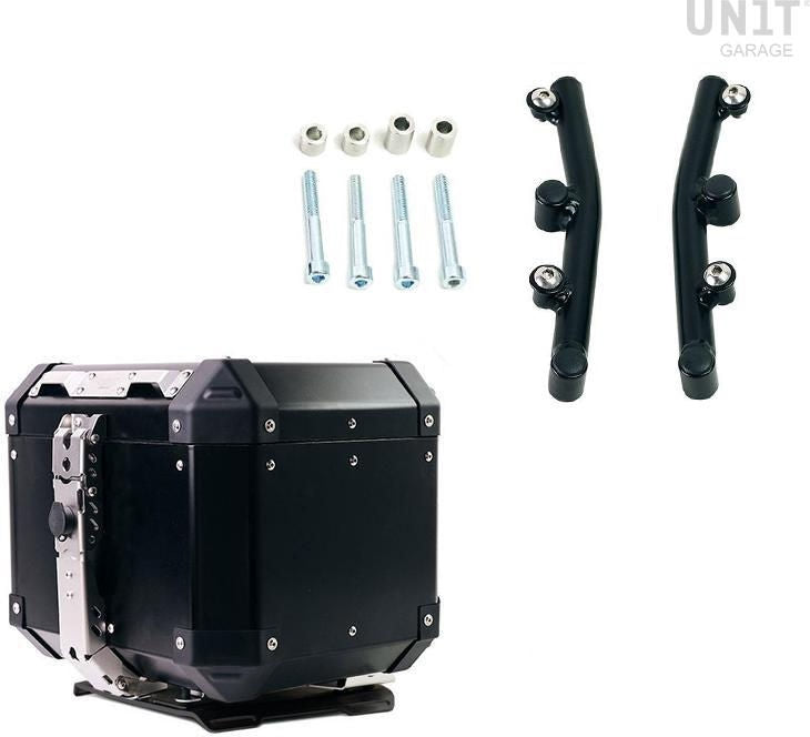 Unitgarage / ユニットガレージ Atlas 36L Aluminum Top Case + Husqvarna Norden 901 Plate with support | AL3-3006-BL