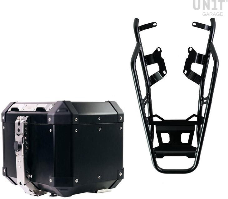 Unitgarage / ユニットガレージ Atlas 36L Aluminum Top Case + Rear luggage rack with passenger grip | AL4-BL-2033